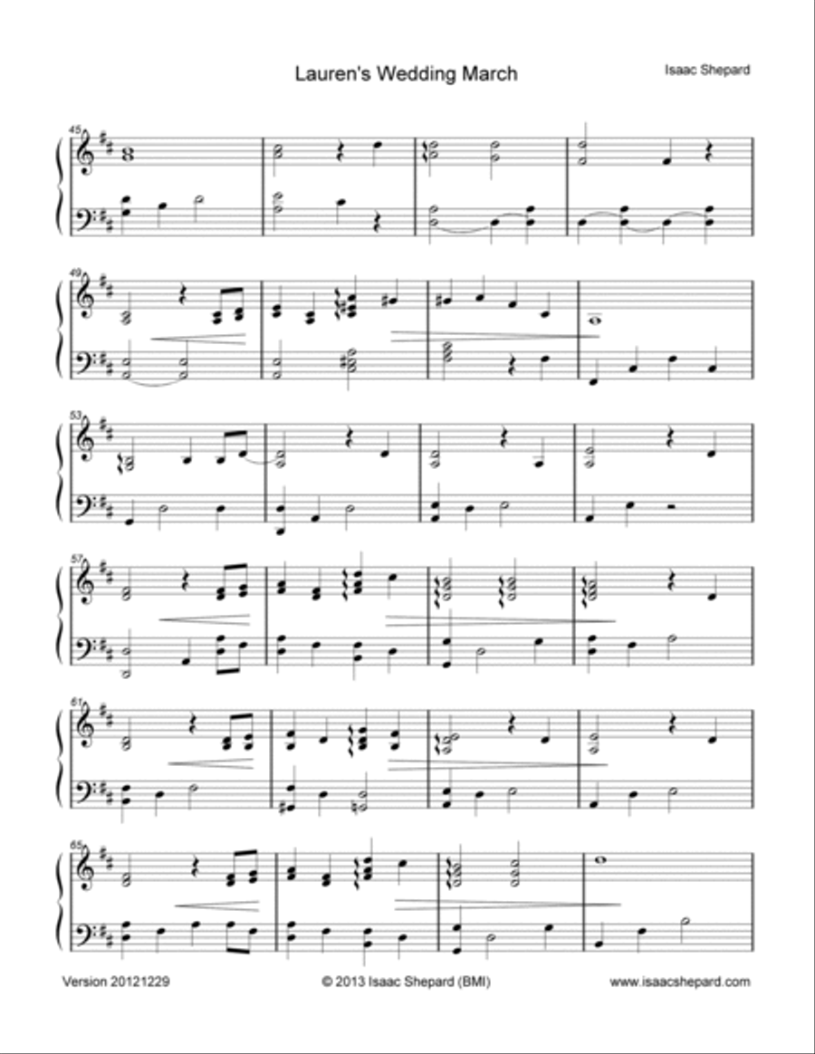 Lauren's Wedding March Lauren's Wedding March Piano Solo scores gallery preview page 3