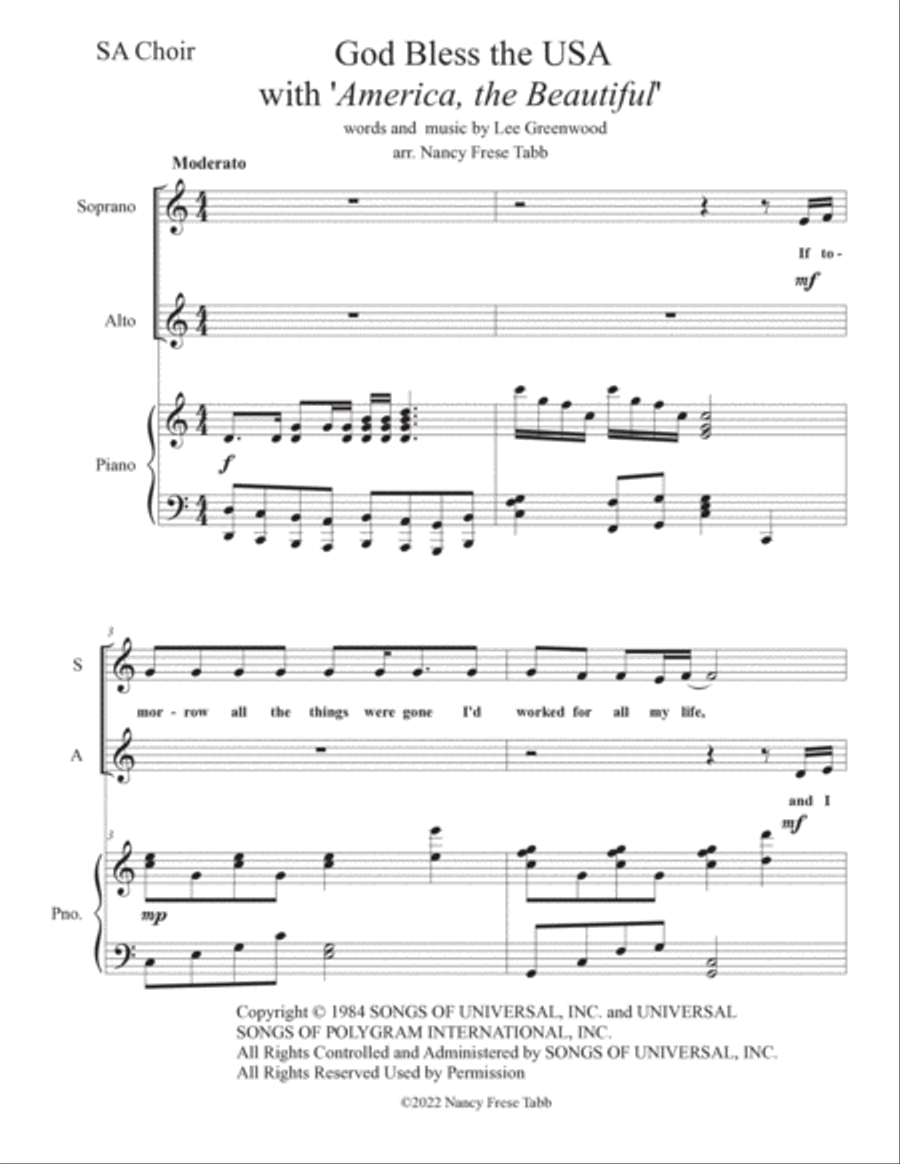 God Bless The U.s.a. SA scores gallery preview page 2