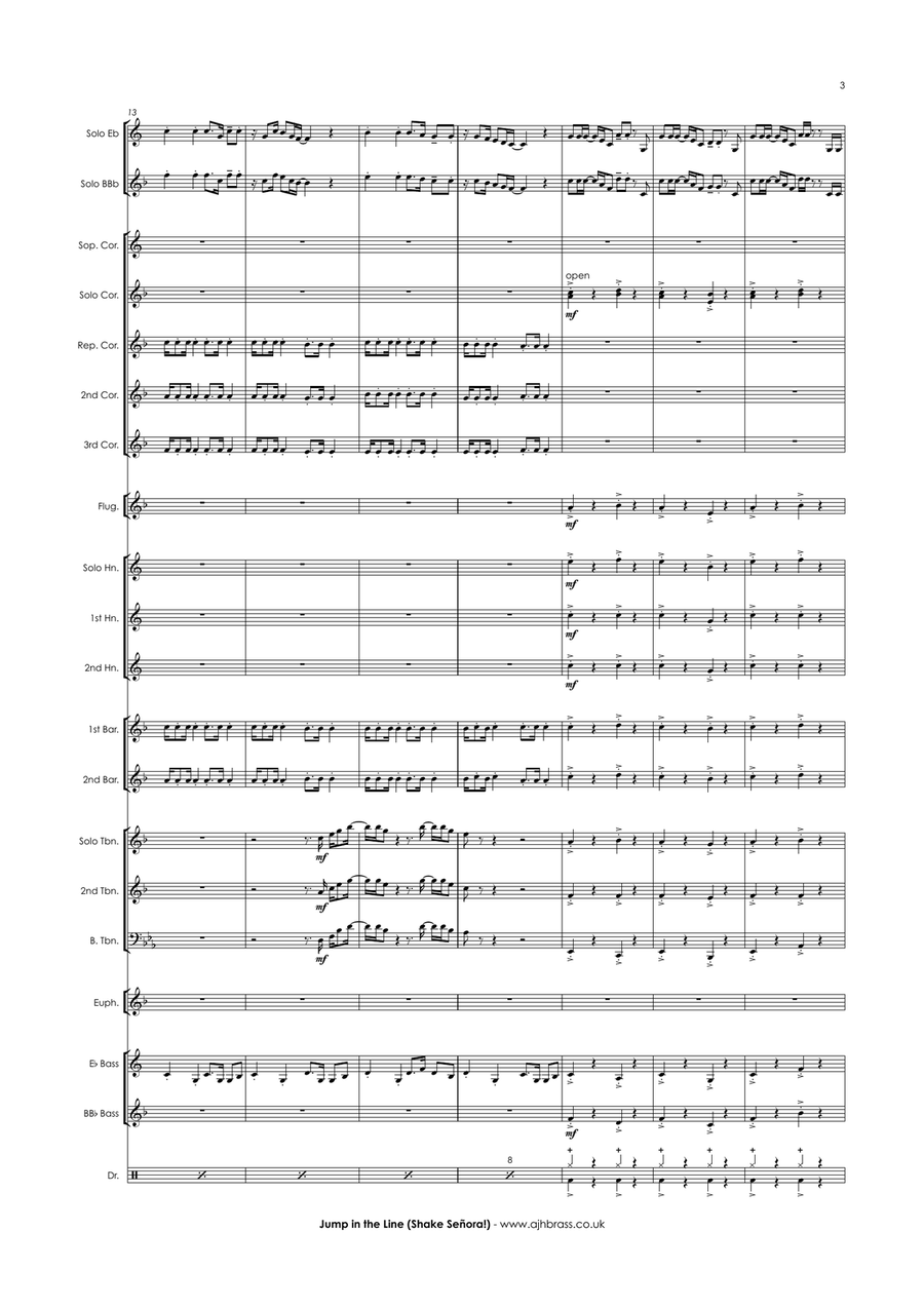 Jump In The Line Brass Band scores gallery preview page 5
