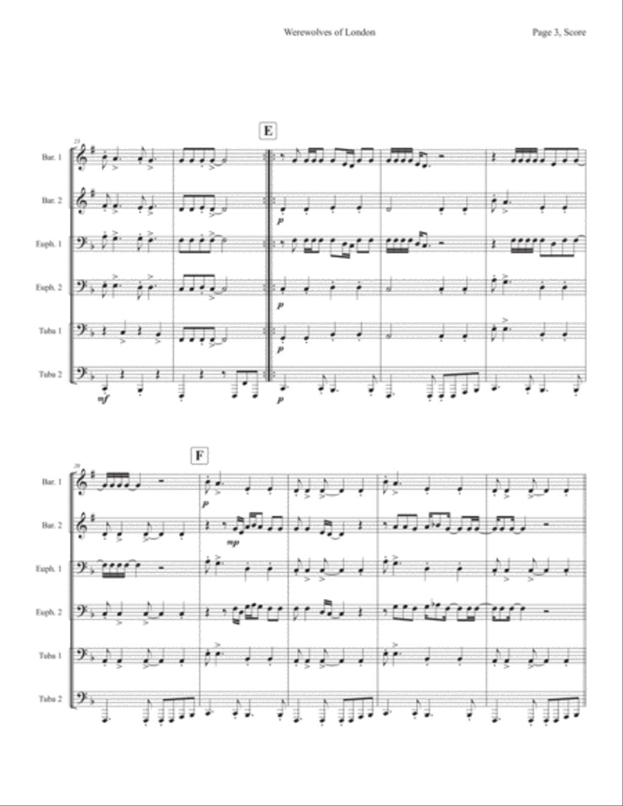 Werewolves Of London Werewolves Of London Choir scores gallery preview page 3