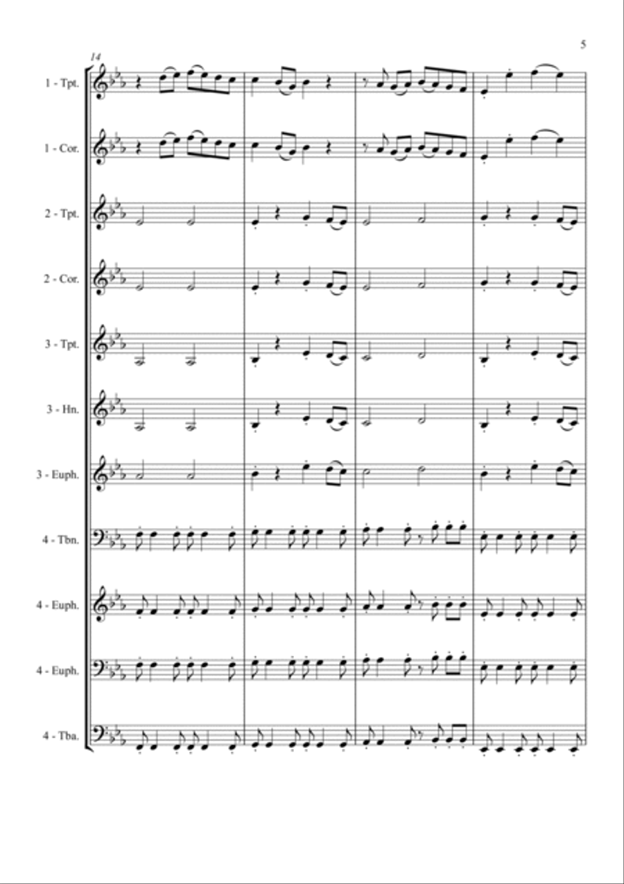 Uptown Girl Brass Ensemble scores gallery preview page 5