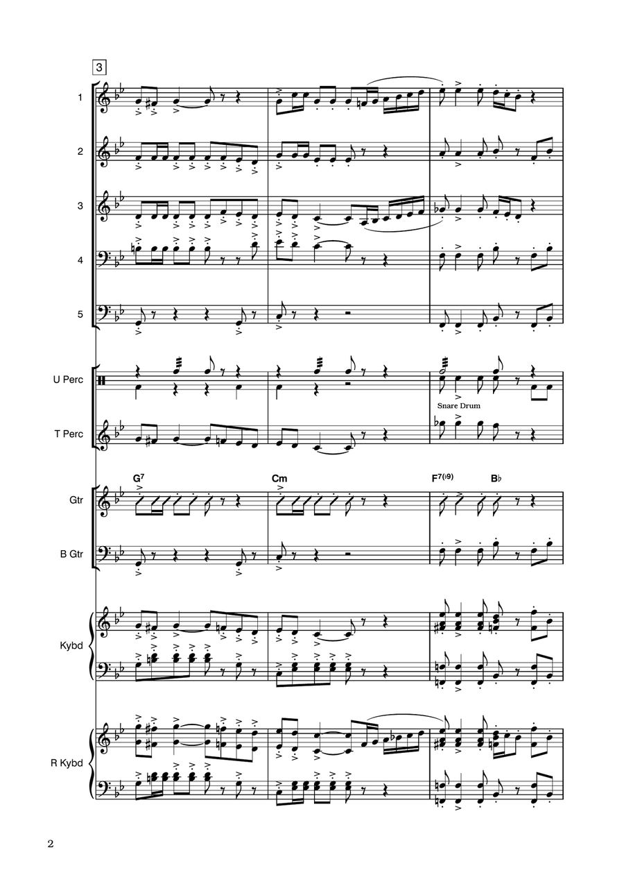 Toreador's Song - in G for flexible ensemble Bass Guitar scores gallery preview page 2