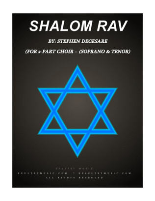 Book cover for Shalom Rav (for 2-part choir - (Soprano and Tenor)