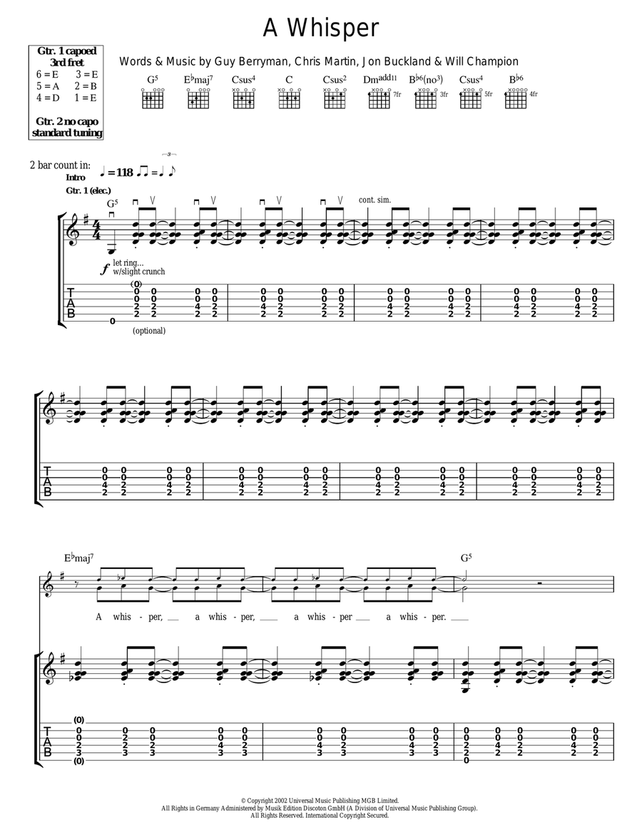 A Whisper Acoustic Guitar scores gallery preview page 1