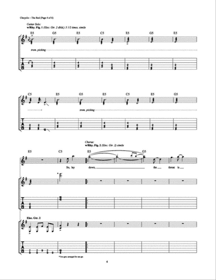The Red Electric Guitar scores gallery preview page 4