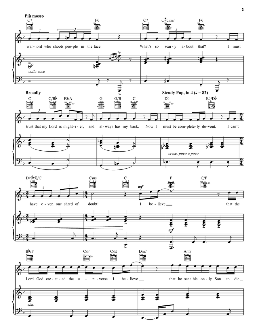 I Believe (from The Book of Mormon) Piano, Vocal, Guitar scores gallery preview page 3