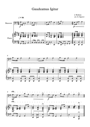 Gaudeamus Igitur, Johannes Brahms, For Bassoon & Piano