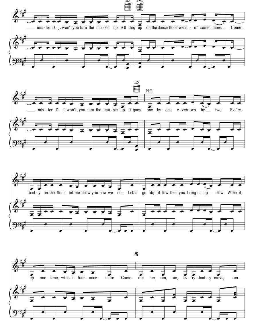 Pon De Replay Pon De Replay Piano, Vocal, Guitar scores gallery preview page 2