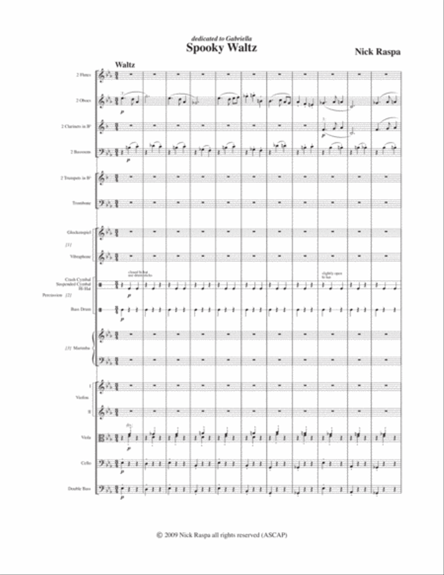 Spooky Waltz from Three Dances for Halloween (full set) Full Orchestra scores gallery preview page 5
