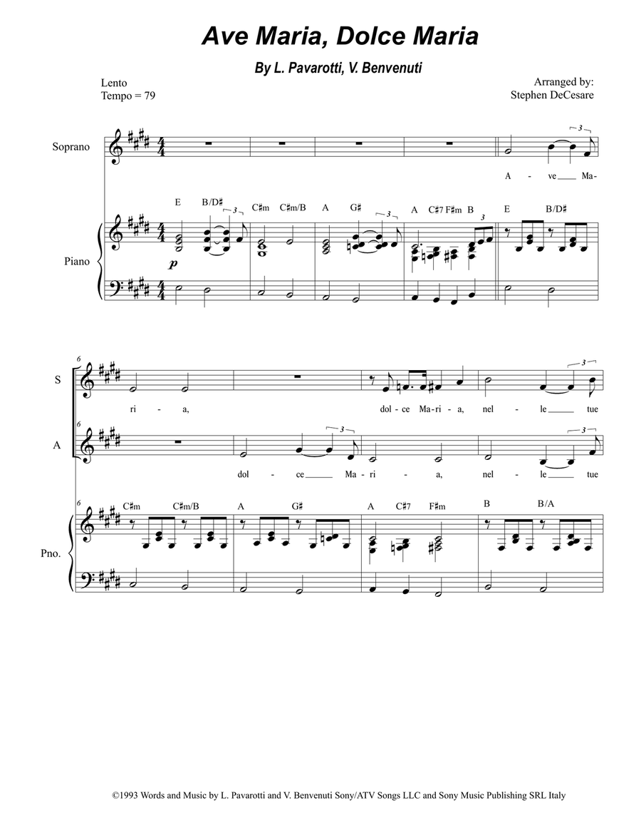 Ave Maria, Dolce Maria SA scores gallery preview page 1