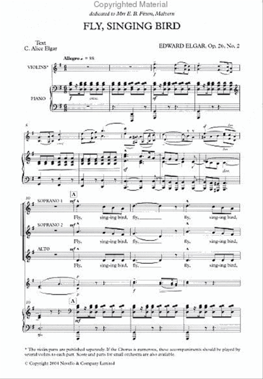 Fly, Singing Bird - Op. 26, No.2 SSA scores gallery preview page 2