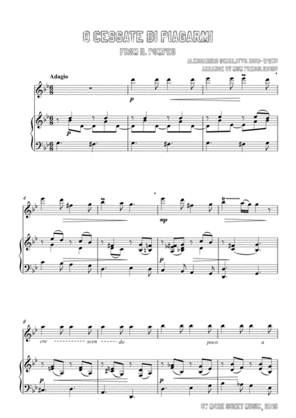 Scarlatti-O cessate di piagarmi,for Violin and Piano image number null