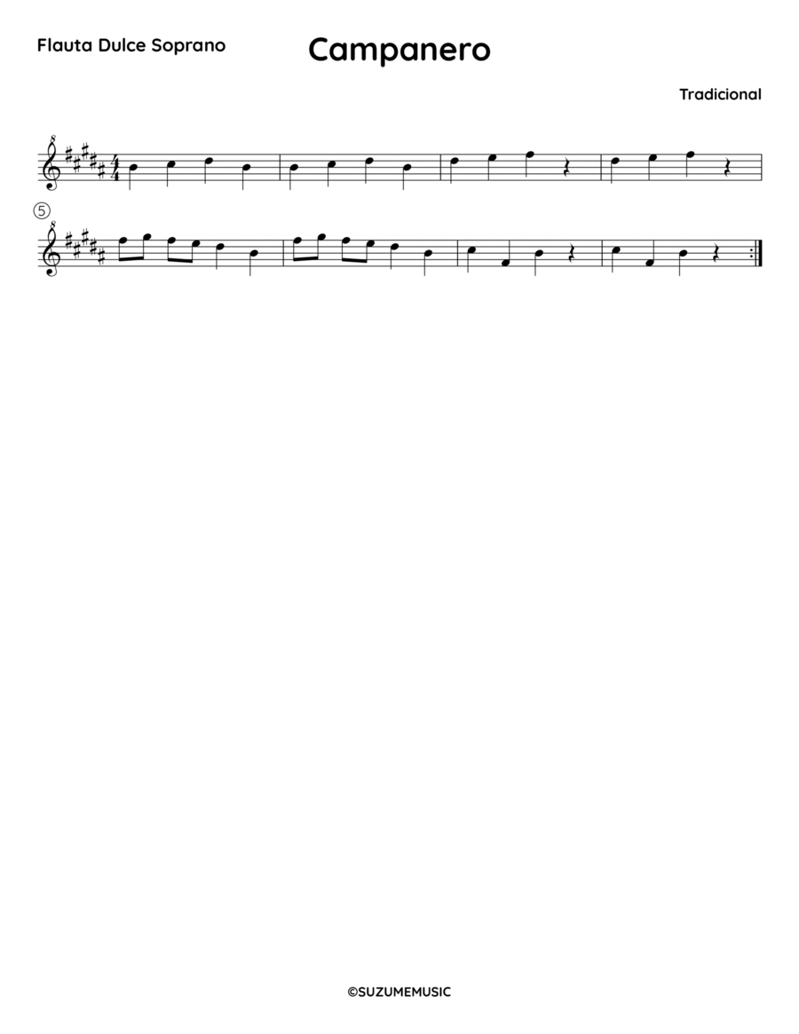 Campanero - B Campanero - B Flute Solo scores gallery preview page 1
