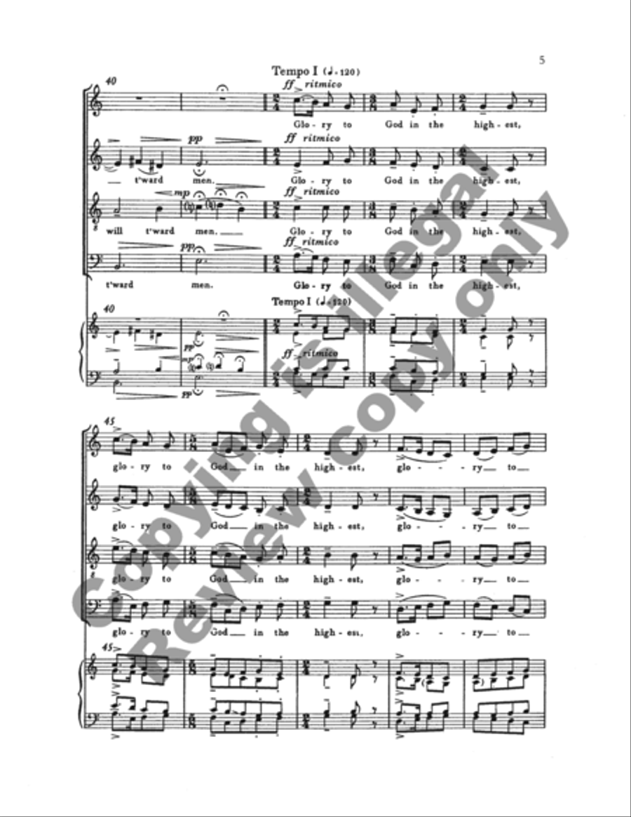 Glory to God in the Highest (Choral Score) 4-Part scores gallery preview page 13