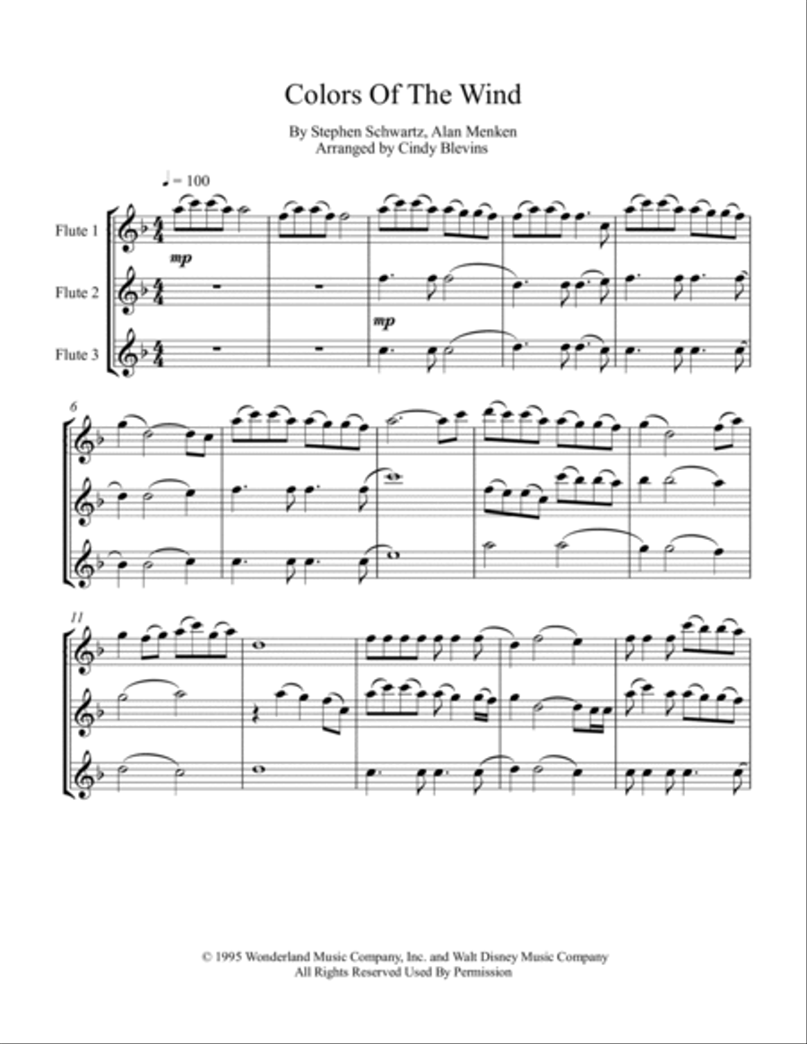 Colors Of The Wind Flute Trio scores gallery preview page 2