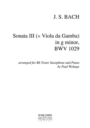Sonata (Vla da Gamba) III g min BWV 1029