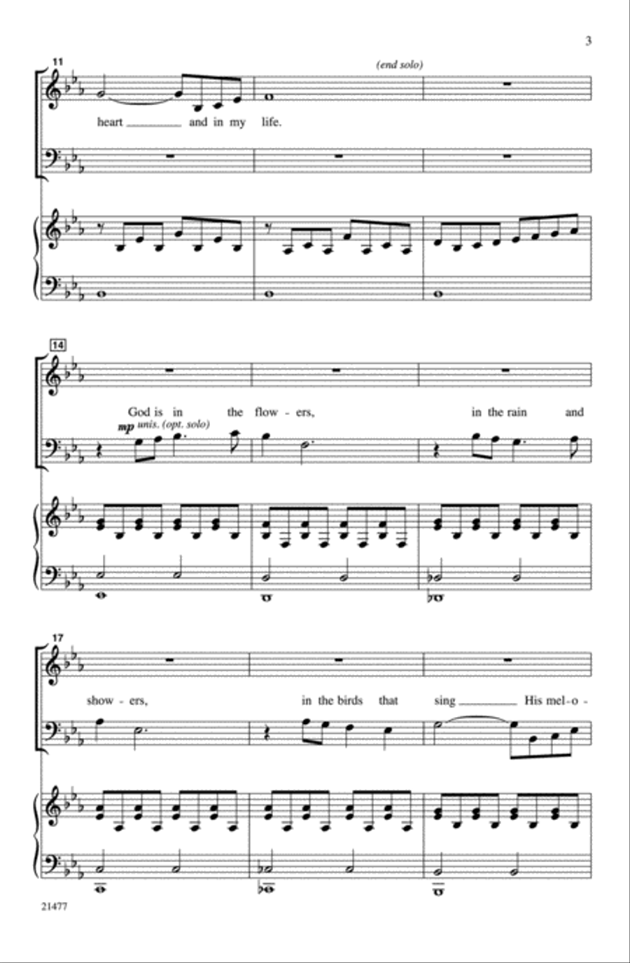 God Is Always with Me 3-Part scores gallery preview page 3
