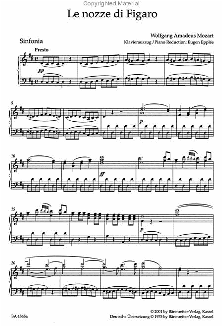 The Marriage of Figaro K. 492 Mixed Choir scores gallery preview page 3