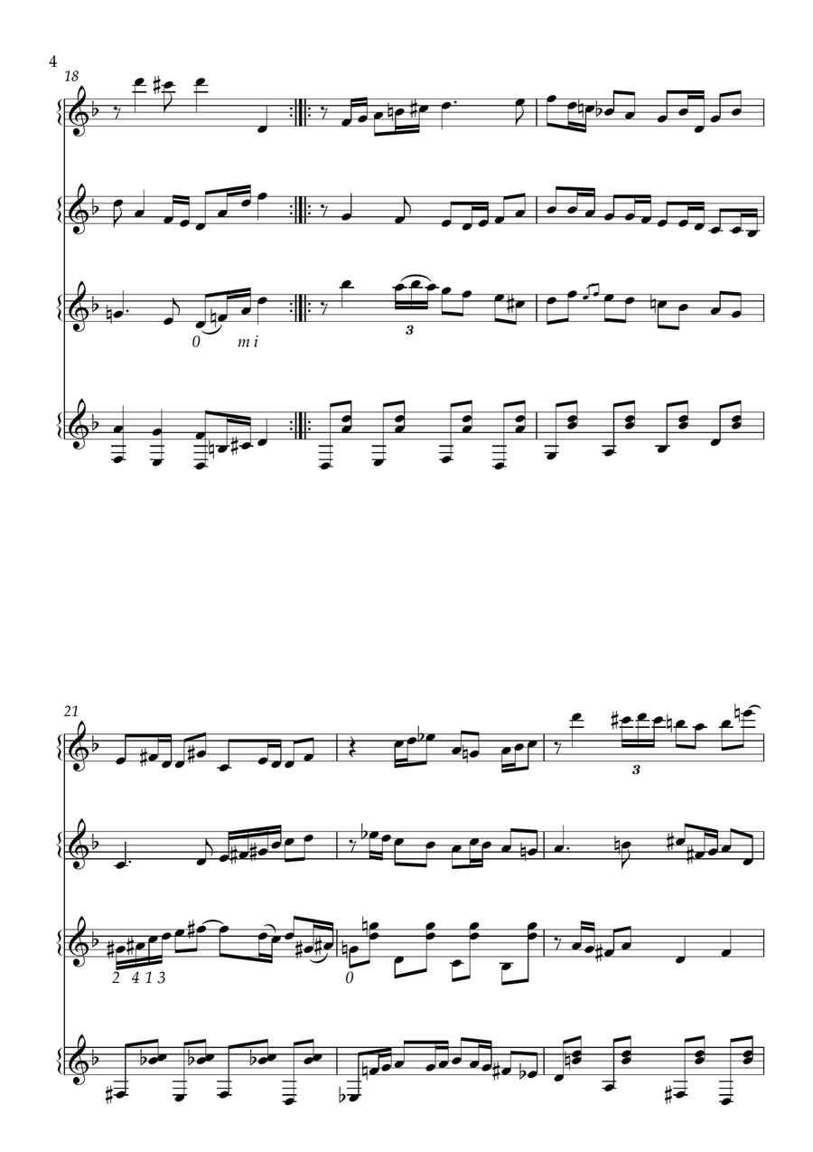 Mini Frevo - Brazilian music for four guitars - Score and Parts image number null