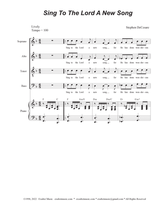 Sing To The Lord A New Song (SATB Divisi)