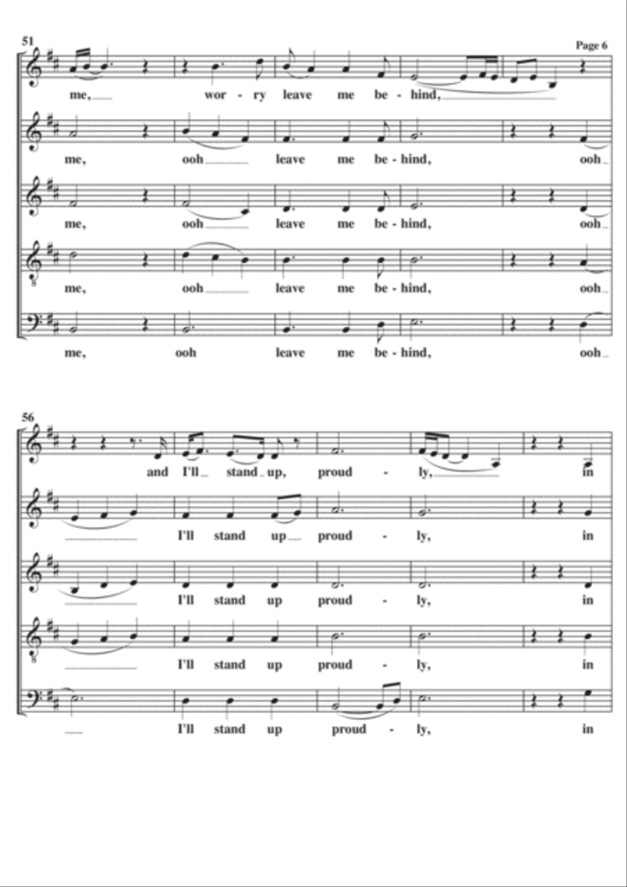 Way Over Yonder 4-Part scores gallery preview page 6