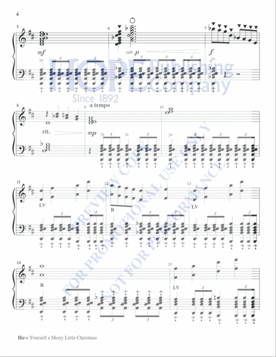 Have Yourself A Merry Little Christmas 5-Octaves scores gallery preview page 3