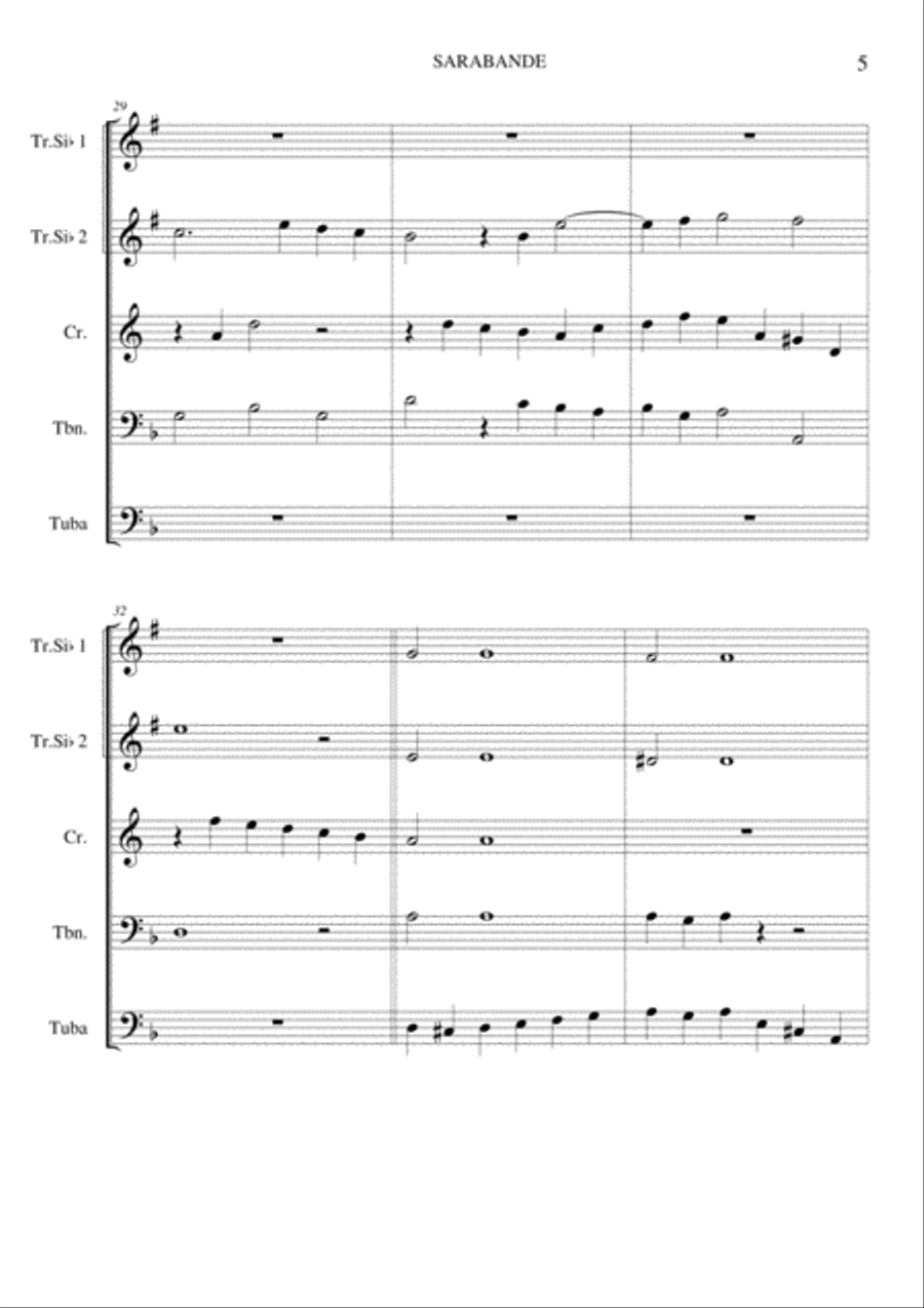 Sarabanda for Brass Quintet Brass Quintet scores gallery preview page 5