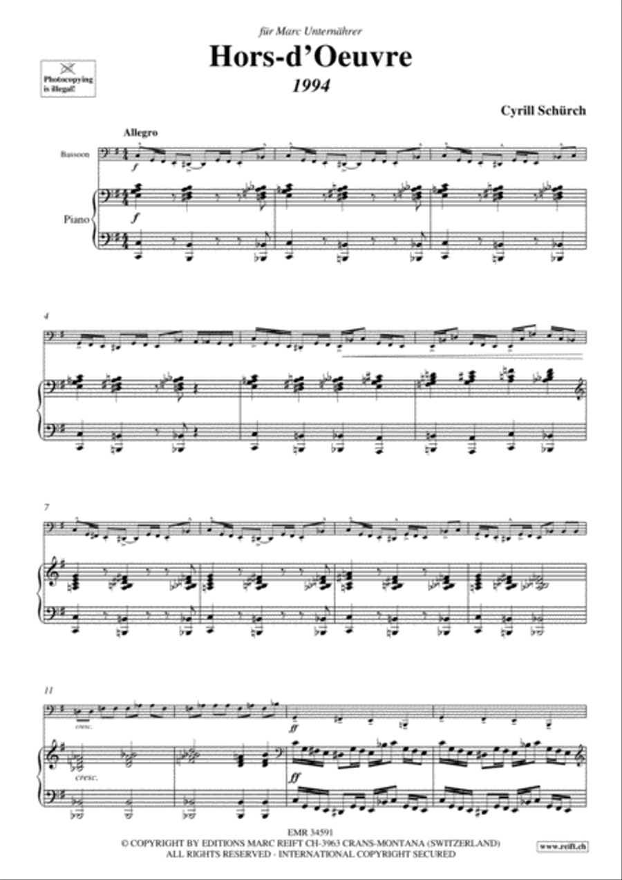 Hors-d'Oeuvre Bassoon Solo scores gallery preview page 4