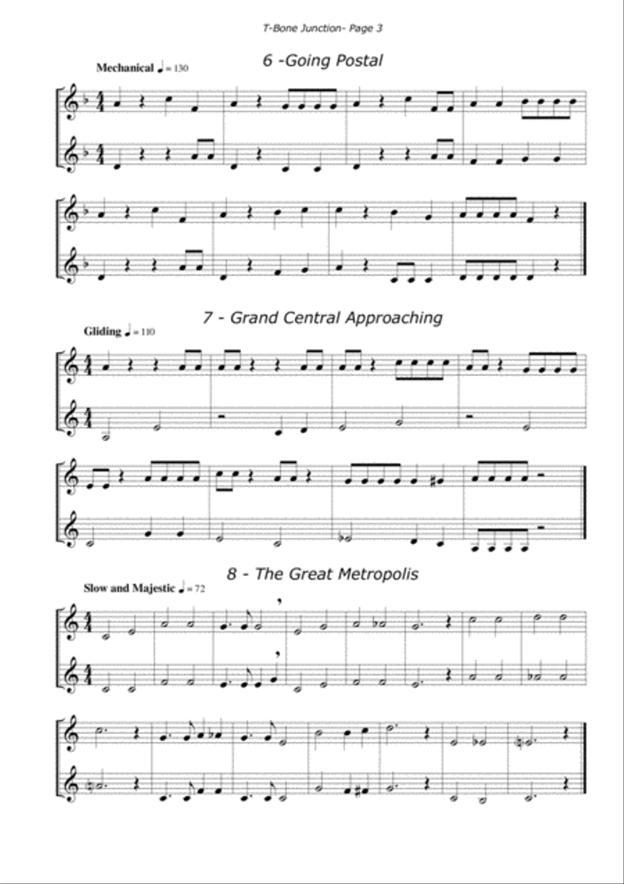 T-Bone Junction - Brass Duets in Treble / Bass Clef Brass Duet scores gallery preview page 3
