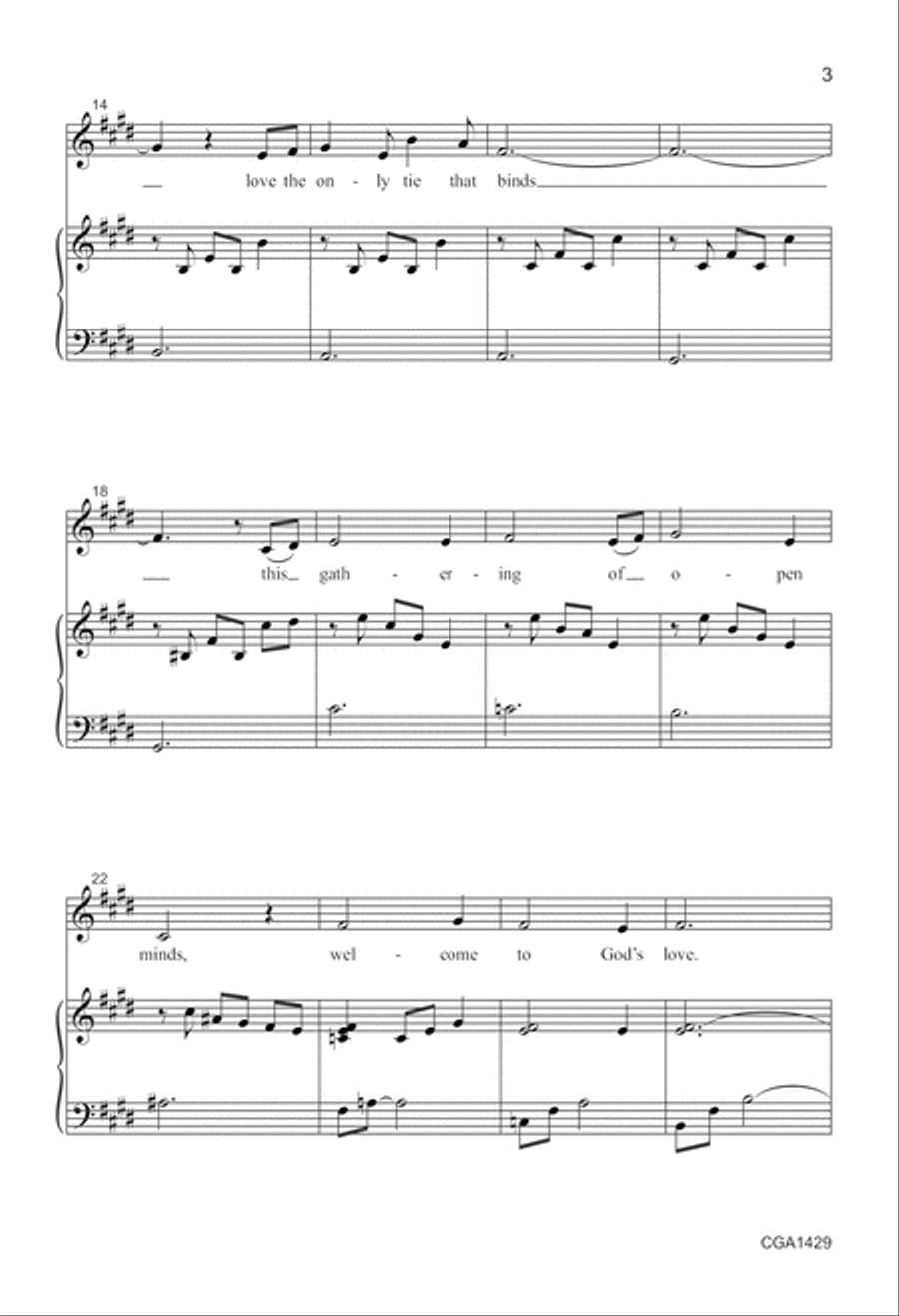 Welcome to God's Love! 4-Part scores gallery preview page 3