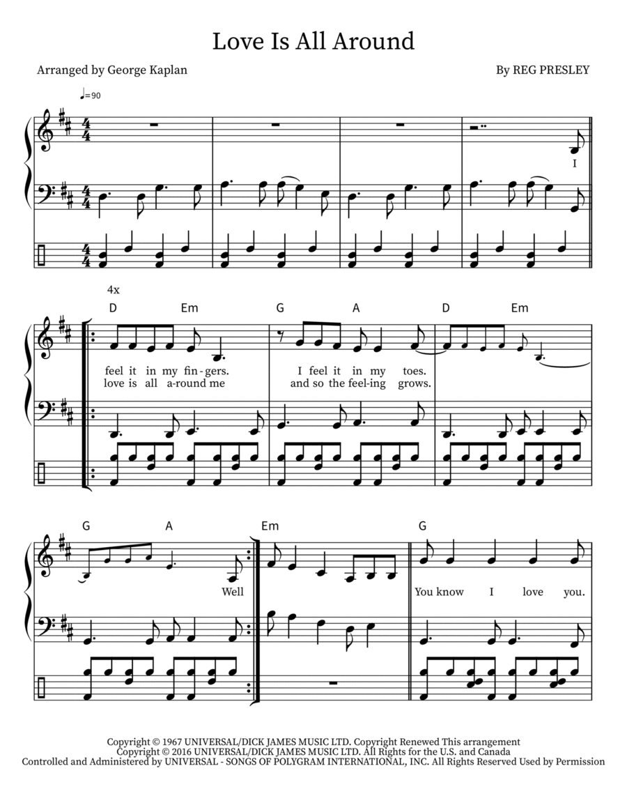 Love Is All Around Small Ensemble scores gallery preview page 1