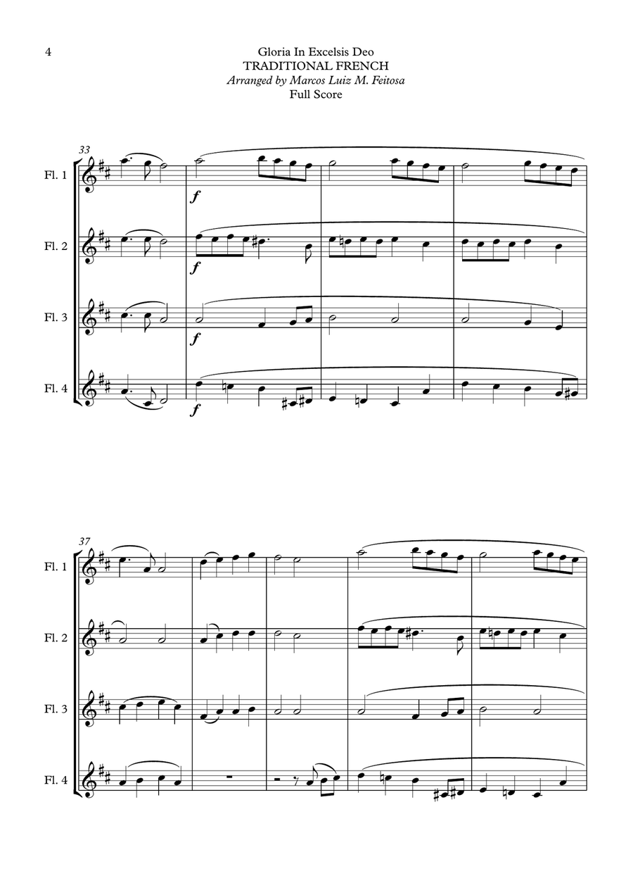 Christmas Song Collection (for Flute Quartet) - BOOK TWO Flute Quartet scores gallery preview page 6