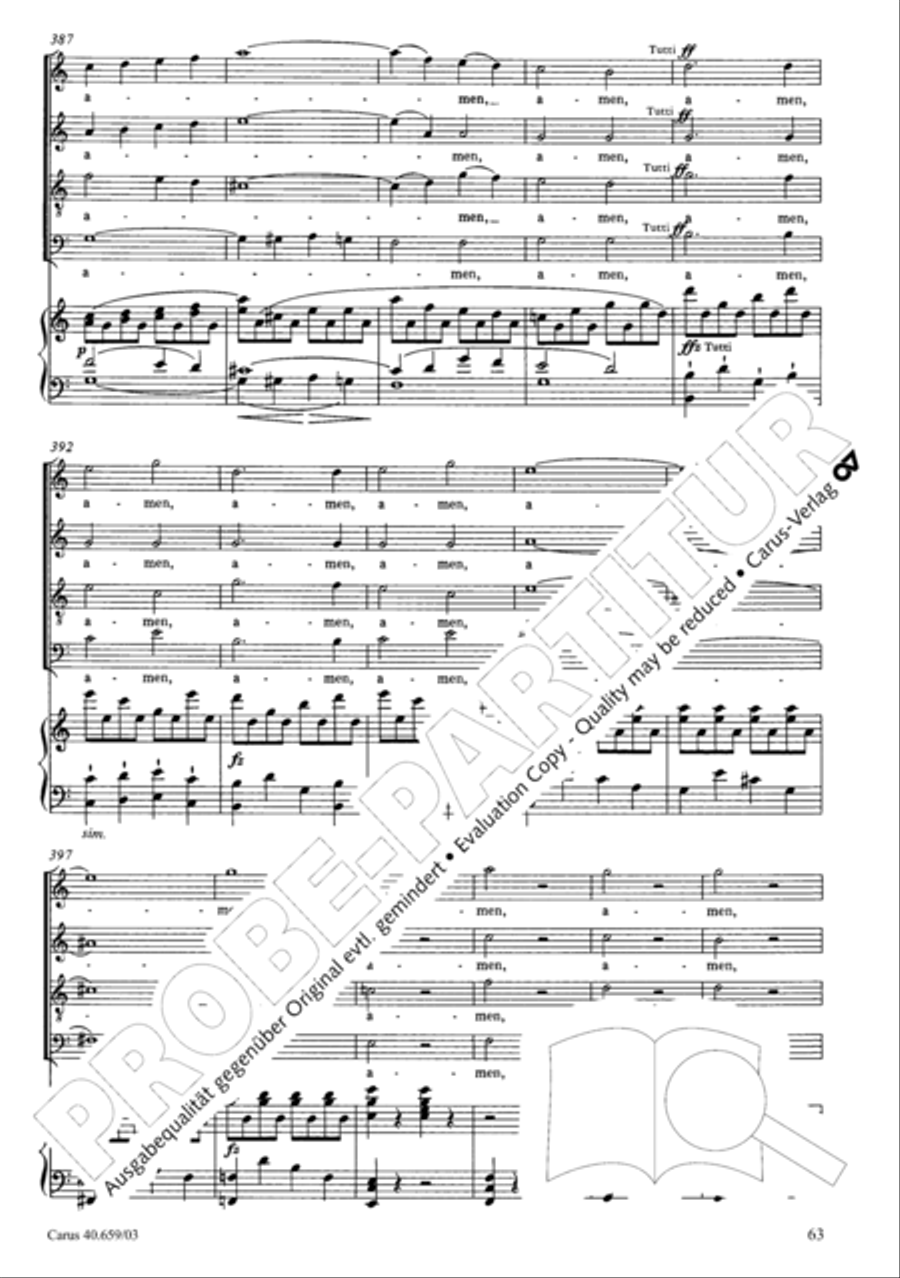 Mass in A flat major (Messe in As) 4-Part scores gallery preview page 64