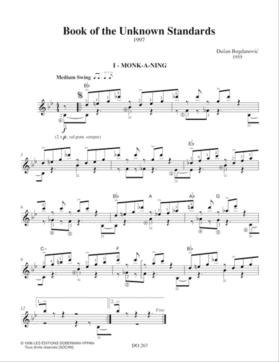 Book of the Unknown Standards Classical Guitar scores gallery preview page 3
