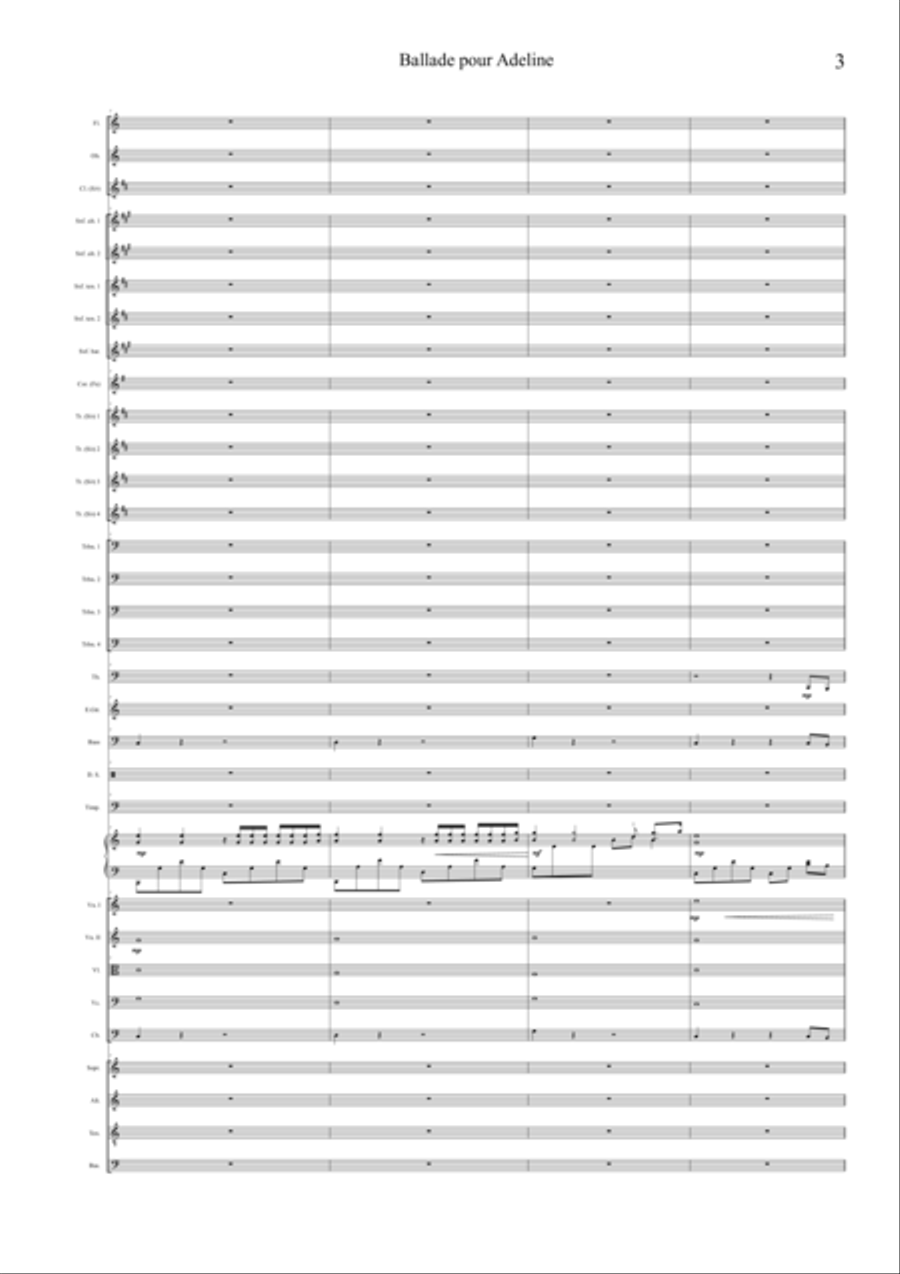 Ballade Pour Adeline Chamber Orchestra scores gallery preview page 3