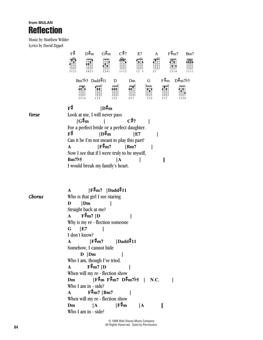 Reflection (from Mulan) Reflection (from Mulan) Ukulele scores gallery preview page 1