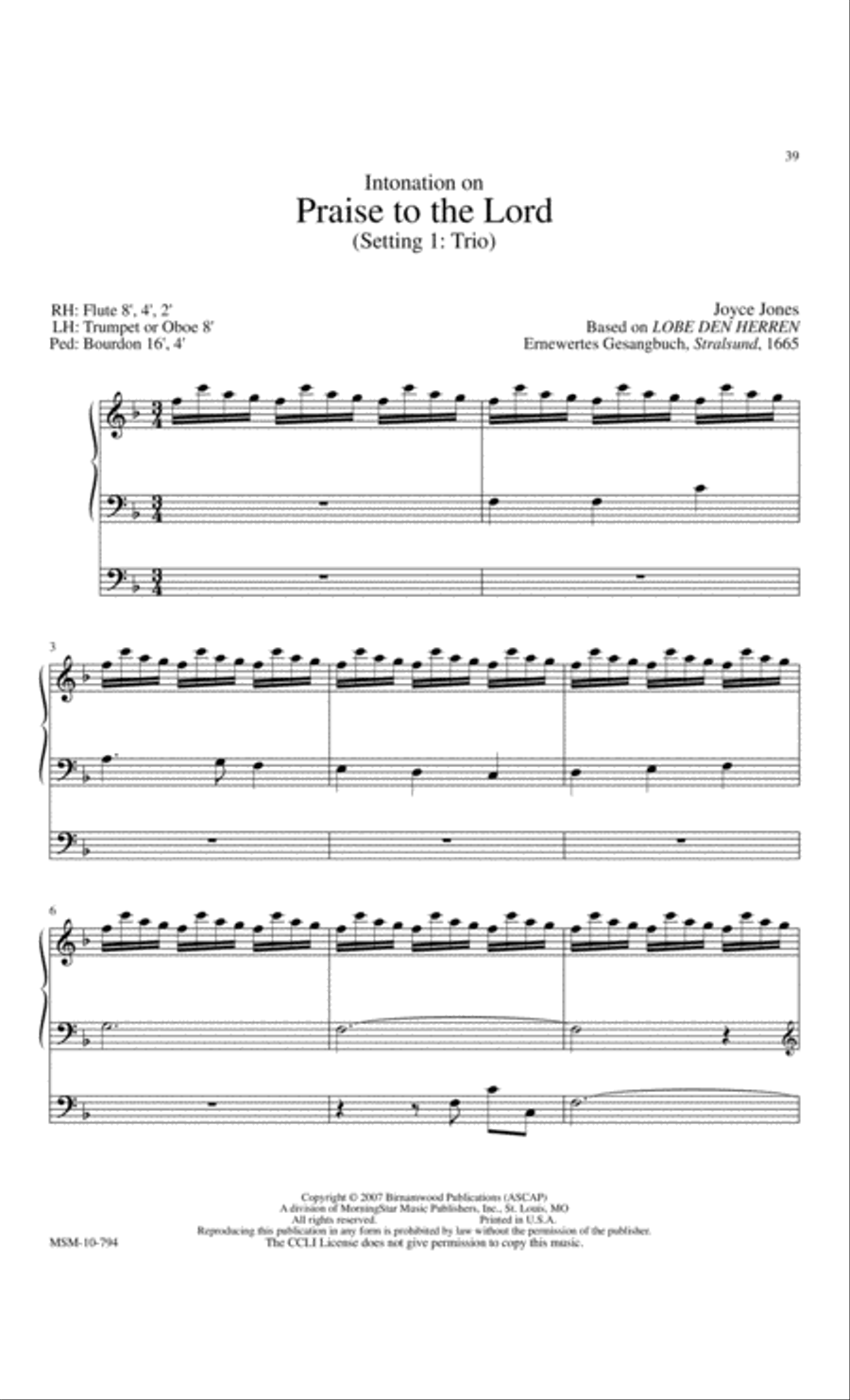 Praise to the Lord: Accessible Hymn Settings for Organ Organ Solo scores gallery preview page 13