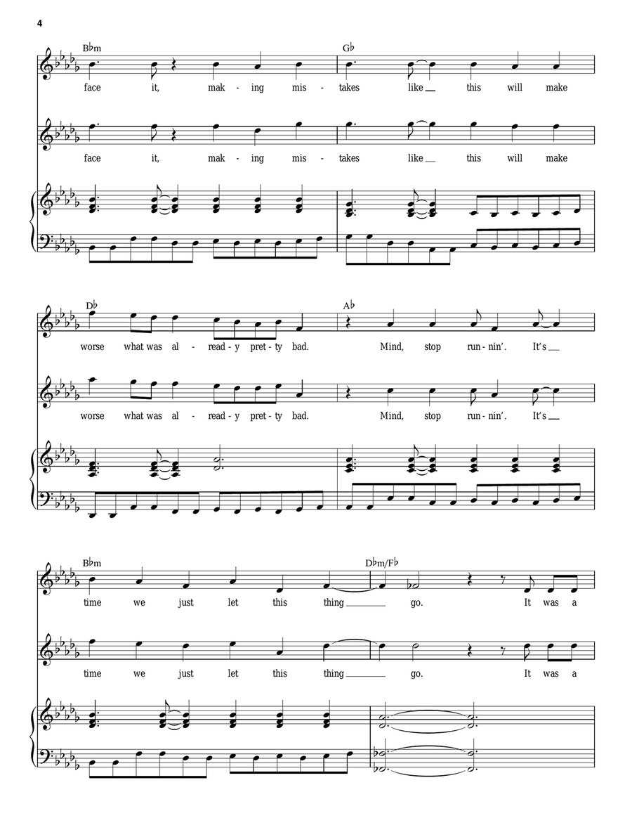 Bad Idea (from Waitress The Musical) Voice scores gallery preview page 4