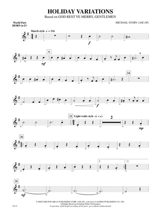 Holiday Variations (Based on "God Rest Ye Merry, Gentlemen"): (wp) 1st Horn in E-flat