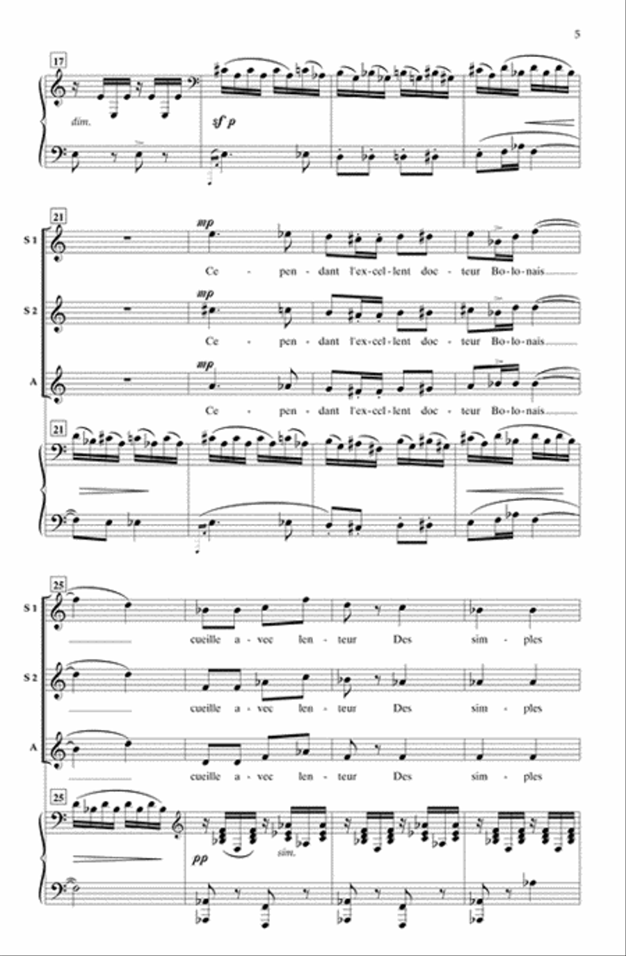 Fantoches (Marionettes) SSA scores gallery preview page 4