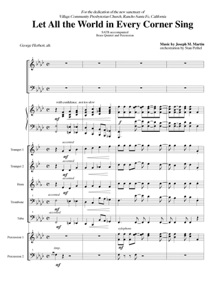 Book cover for Let All the World in Every Corner Sing - Score