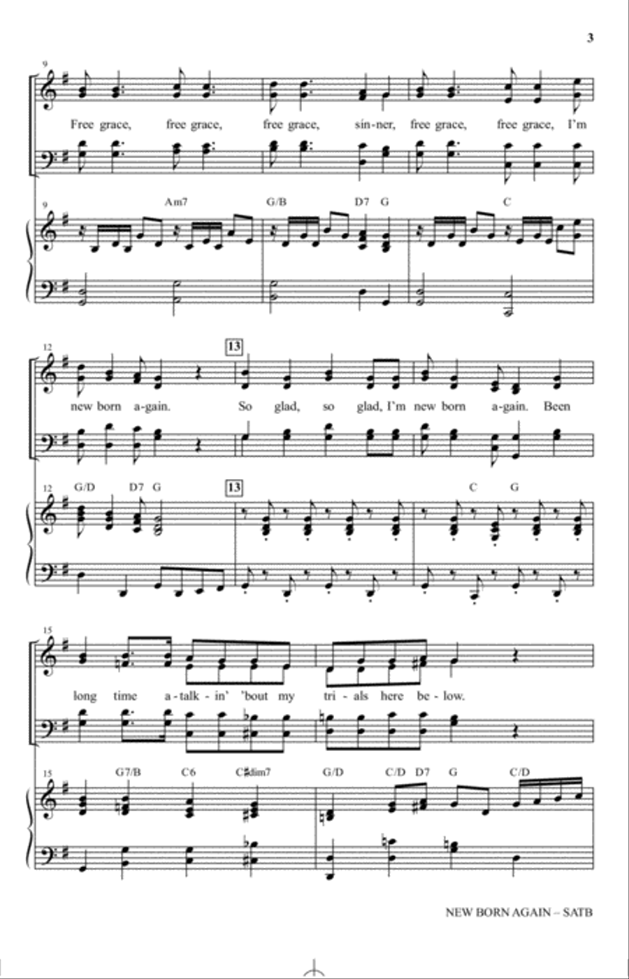 New Born Again (arr. Ralph Long) 4-Part scores gallery preview page 2