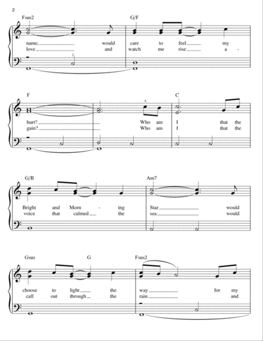 Who Am I Easy Piano scores gallery preview page 2