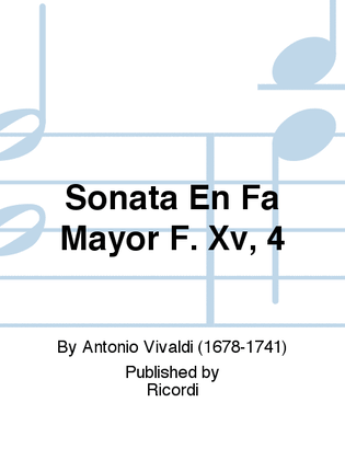 Sonata En Fa Mayor F. Xv, 4