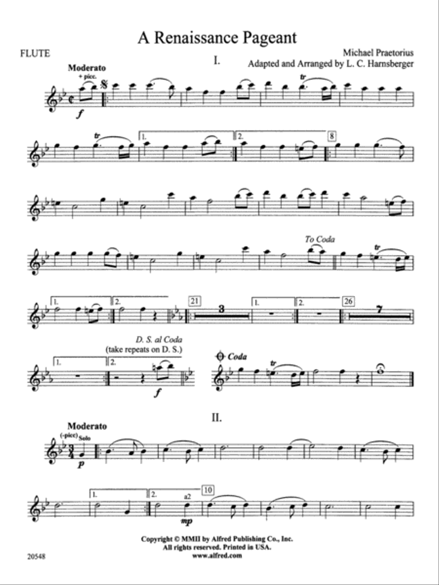 A Renaissance Pageant: Flute Concert Band scores gallery preview page 1
