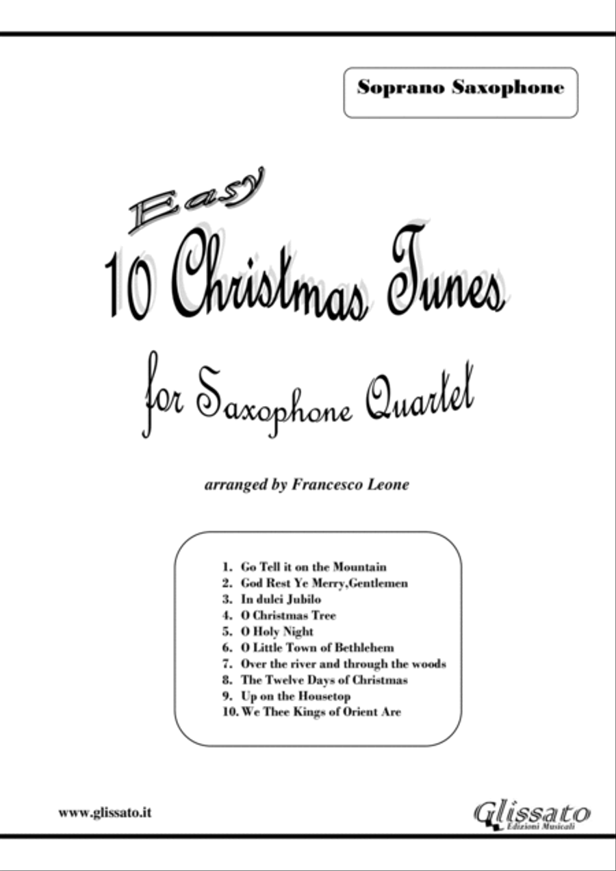 10 Easy Christmas Tunes - Saxophone Quartet satb/aatb (set of parts) Saxophone Quartet scores gallery preview page 2