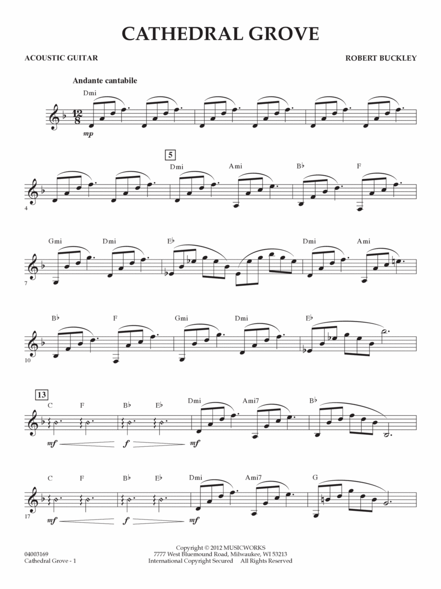 Cathedral Grove - Acoustic Guitar Concert Band scores gallery preview page 1