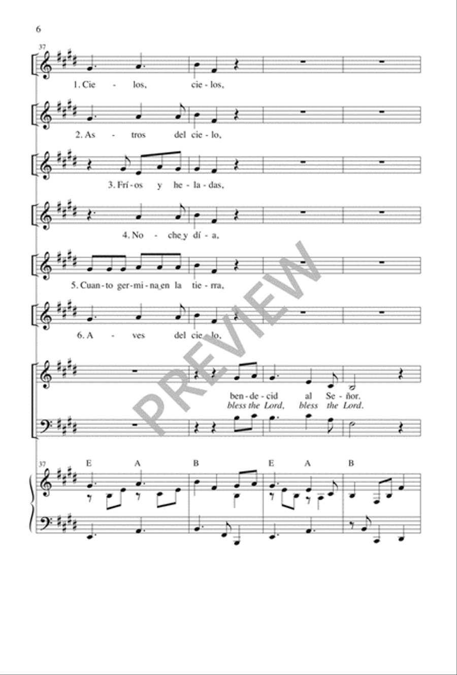 Cántico de Daniel / Canticle of Daniel 3-Part scores gallery preview page 7