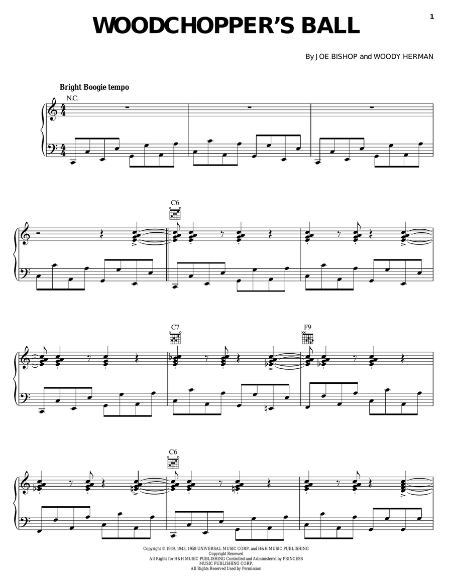 Woodchopper's Ball Piano, Vocal, Guitar scores gallery preview page 1