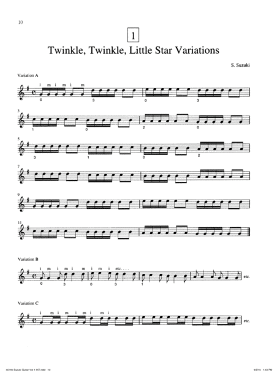 Suzuki Guitar School, Volume 1 Easy Guitar scores gallery preview page 9
